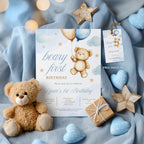 Beary First Birthday Invitation, Teddy  Bear Invite