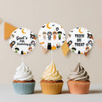 Costume Party Cupcake Toppers, Halloween Birthday Cake Toppers
