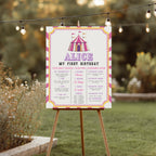 Pink Circus Milestone Sign, 1st Birthday Milestone Board