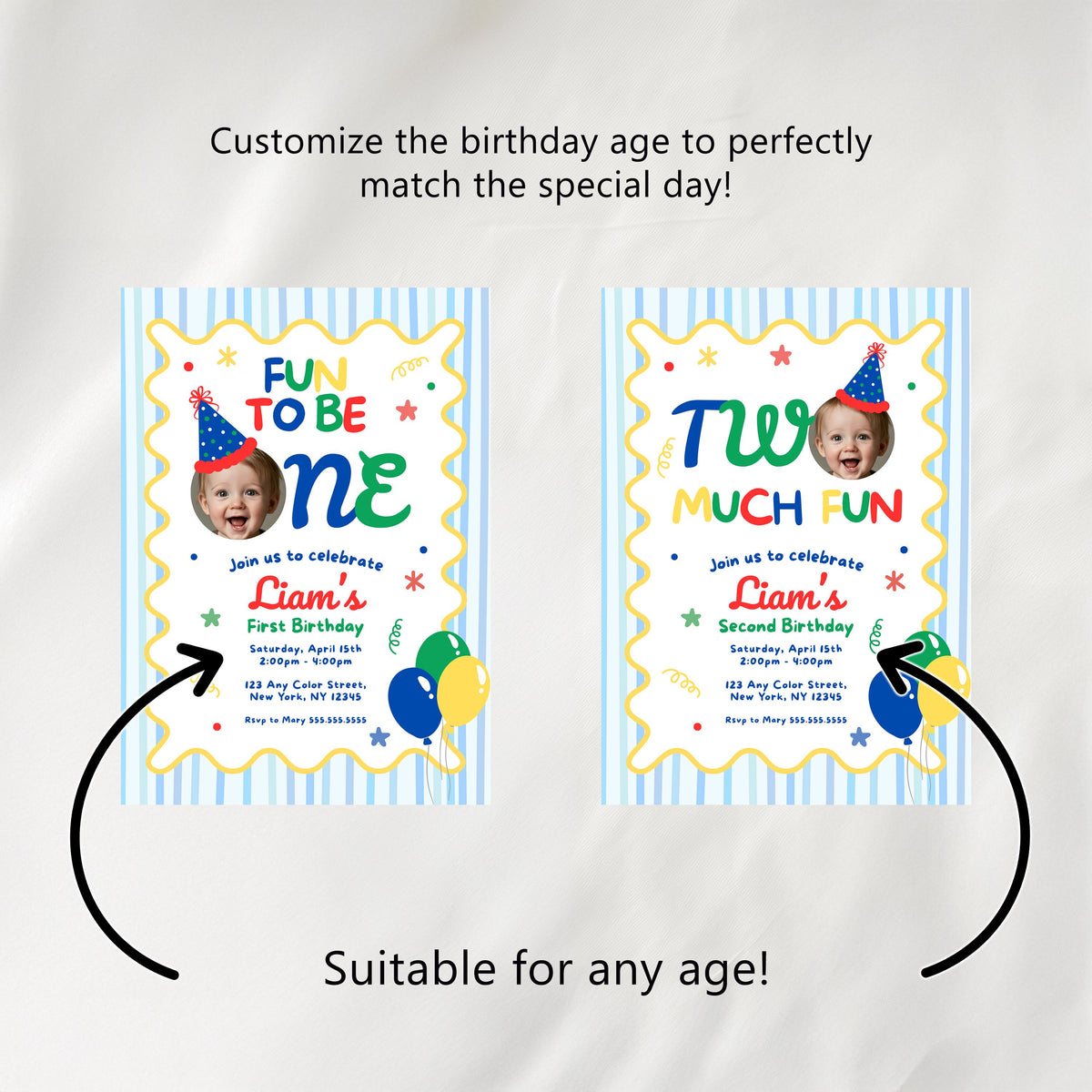 Fun to Be One Cupcake Topper, 1st Birthday Cupcake Toppers