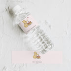 Pink Winnie the Pooh Water Bottle Labels, 1st Birthday Printable Bottle Label