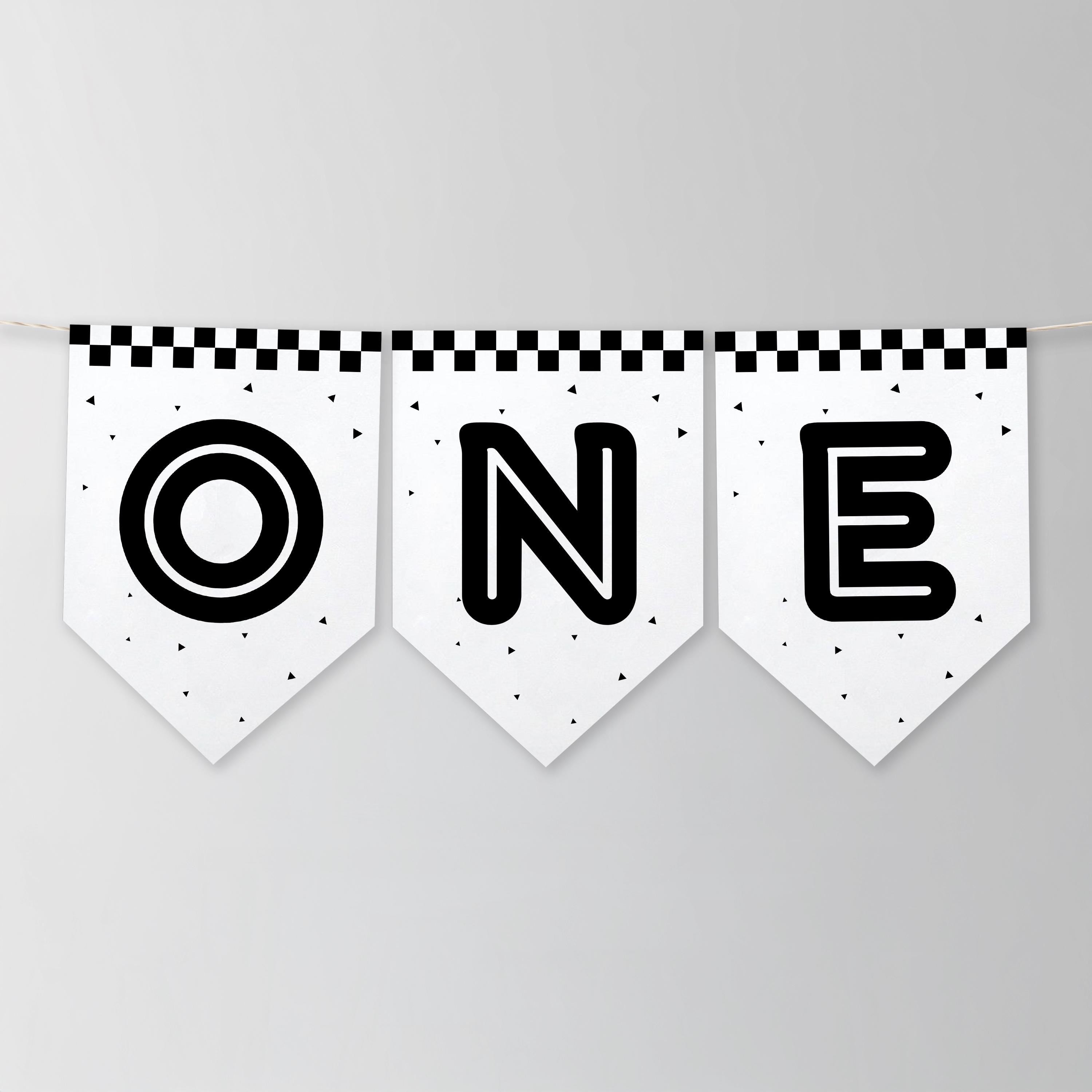 Race Car High Chair Banner, Car First Boy Birthday Party Decor Banners 5987