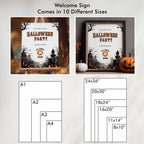 Halloween Party Welcome Sign, Halloween Party sign, Editable Template, Halloween Theme Party decorations Instant download