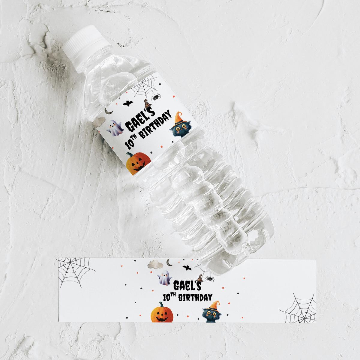 Editable Halloween Water Bottle Labels Boo Pumpkin Face Birthday Party Halloween Party Boo Spooky Digital Download Template Printable