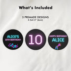 Editable Music Neon K-pop Birthday Cupcake Toppers | Music Neon K-pop Party Cake Toppers | Instant Digital Download