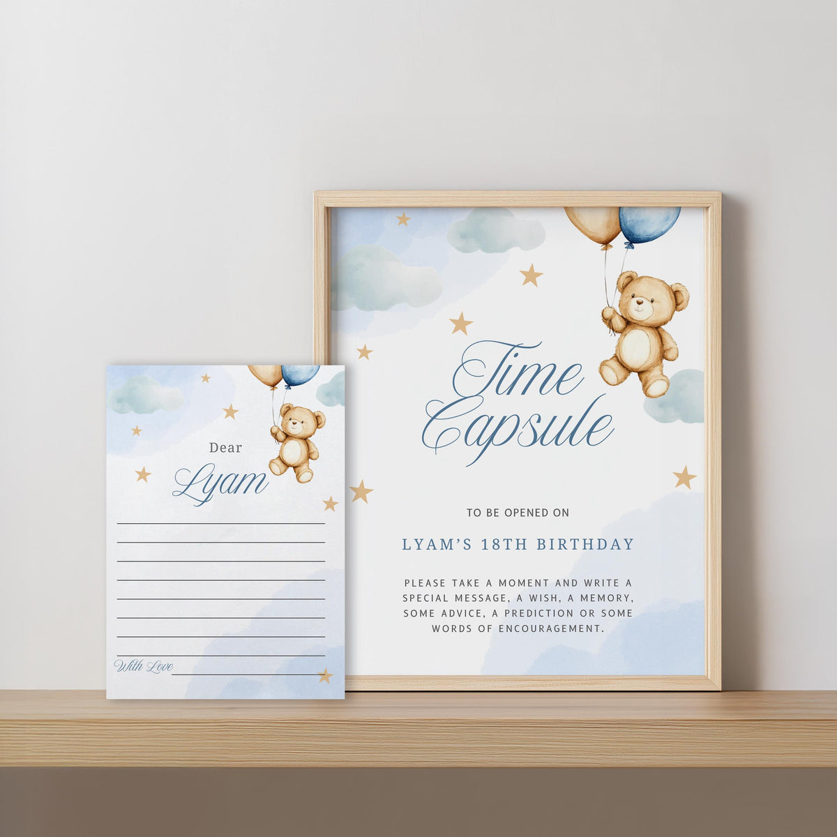 Teddy Bear Time Capsule Sign, Beary First Birthday Time Capsule