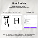 Black Bow Minimalist Birthday Banner, Coquette Happy 1st Birthday Banners, Gender neutral Flags, 9174
