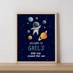 Space Astronaut Birthday Welcome Sign – Second Trip Around the Sun Editable & Instant Download
