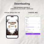 Editable Halloween Party Invitation - Instant Download