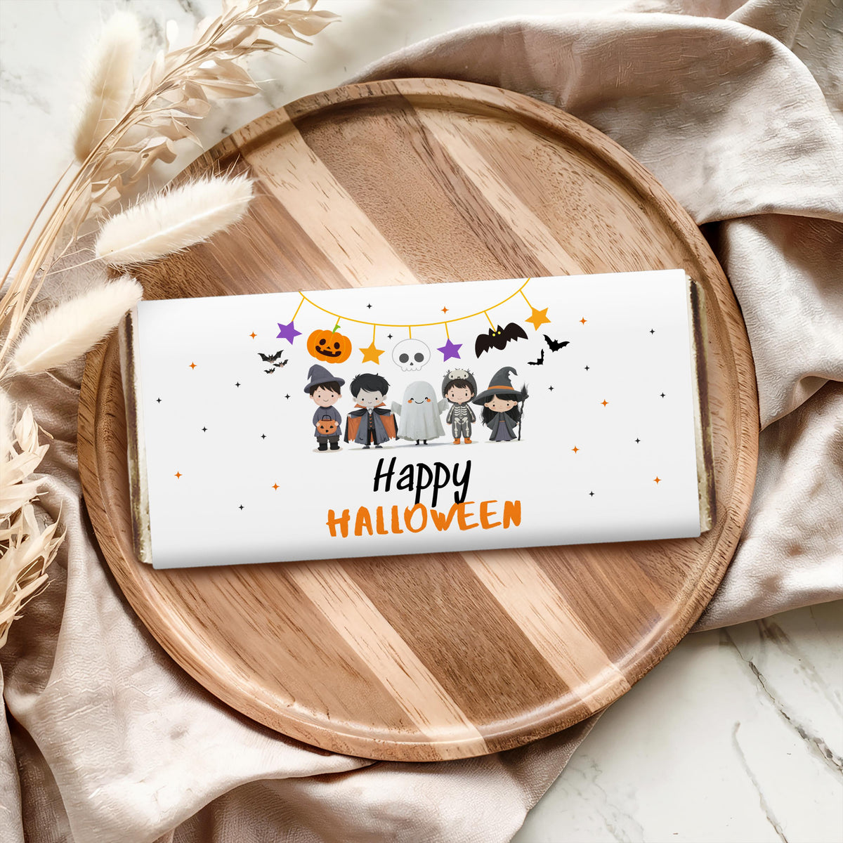 EDITABLE Halloween Party Candy Bar Wrapper , Halloween Party Chocolate Bar Wrappers, Party Favors , Digital Download