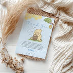 Blue Winnie the Pooh Thank You Card Template, Printable Thanks Card