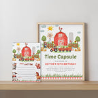 Farm Birthday Time Capsule Sign, Cute Animals 1st Birthday, Barnyard Decorations