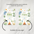 Dinosaur 1st Birthday Invitation Bundle, Dinosaur Birthday Invite, 1st Birthday Boy, Dino Party Decorations Printable, Dino Birthday 9165