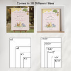 Pink Winnie the Pooh Baby Shower Welcome Sign, Template Party Signs