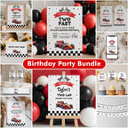 Growing Up Two Fast Birthday Party Decorations | Racing Red Car Bundle | Party Set 9179