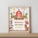 Editable Farm Birthday Welcome Sign Template, Barnyard Custom Sign