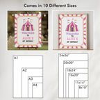 Pink Circus Welcome Sign, 1st Birthday Sign
