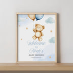 Teddy Bear Baby Shower Welcome Sign, We can Bearly wait Template Signs