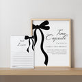Black Bow Minimalist 1st Birthday Time Capsule Sign, Gender neutral 9174