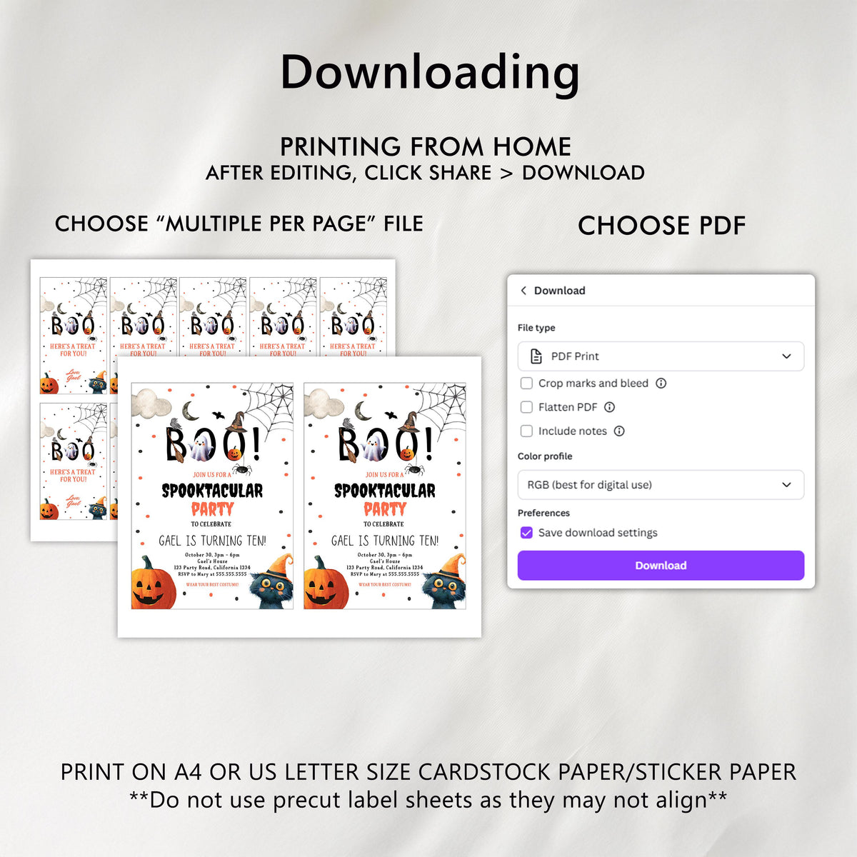 Editable Halloween Party Invitation Halloween Birthday Invitation Kids Costume Party Spooky Celebration Boy Digital Template Evite