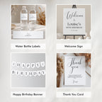 30th Party Decoration | 30th Birthday Bundle | Adult Minimalist Modern Decorations | Download 9176