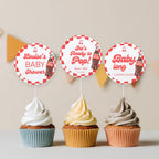 Ready to pop Baby Shower Cupcake toppers, Soda Party Cake topper