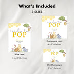 Winnie the Pooh Baby Shower Champagne Labels, Printable Wine Labels