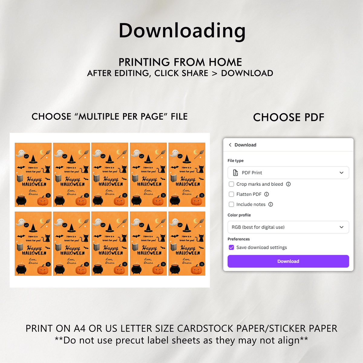 Editable Halloween Cute Costume Party Favor Tags
