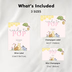 Pink Winnie the Pooh Baby Shower Champagne Labels, Printable Wine Labels
