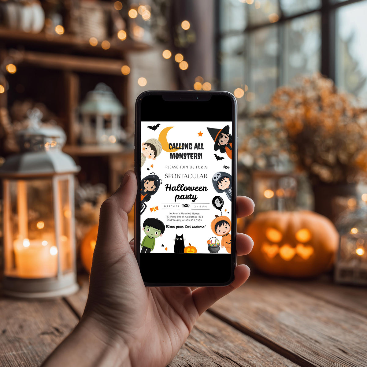 Editable Halloween Invitation, Halloween Costume Invitation, Pumpkin Mummy Halloween Party Invite, Printable template Digital download