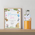 Winnie the Pooh Gender Reveal Mimosa Bar Sign, Momosa Bar Baby Shower Juice Tags