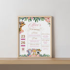 Safari Wild ONe Milestone Sign, Safari Girl 1st Birthday Milestone Board, Wild One Milestone Poster Printable, Baby First Year