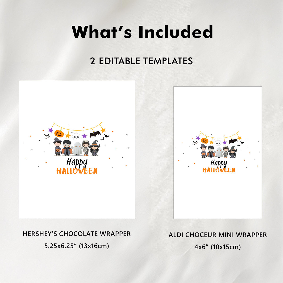 EDITABLE Halloween Party Candy Bar Wrapper , Halloween Party Chocolate Bar Wrappers, Party Favors , Digital Download