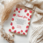 Two Sweet Thank You Card Template, Strawberries Card