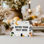 Costume Party Food Label, Halloween Birthday Tent Card Printable Template