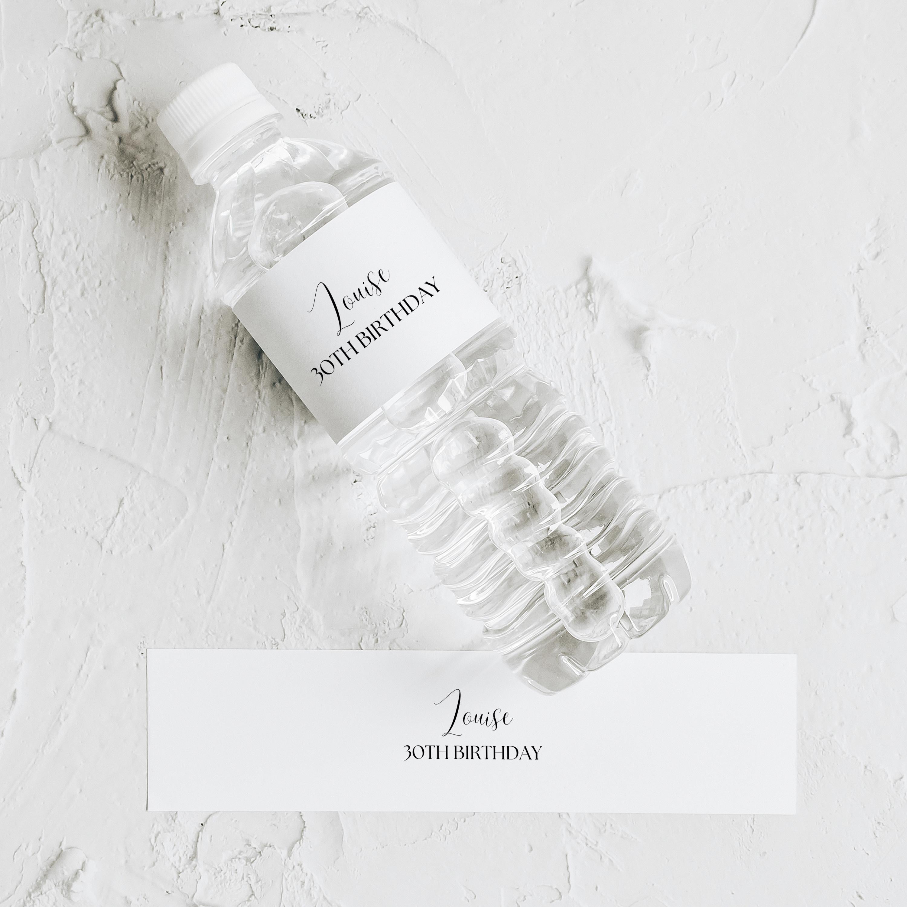 30th Bottle Labels, Printable Water Label, Thirty Minimalist Modern Adult Printable Party 9176