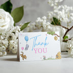 Winnie the Pooh Gender Reveal Thank You Card Template, Baby Shower Special Thanks