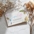 Winnie the Pooh Gender Reveal Diaper Raffle Card, Printable Baby Shower Nappy Raffle Cards