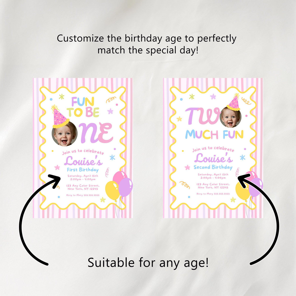 Fun to Be One Water Bottle Labels, 1st Birthday Printable Bottle Label
