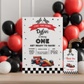 Racing Car Birthday Invitation Template, Fast Car Birthday Invite, Fast One Birthday Invitation Template 5987