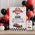 Racing Car Birthday Invitation Template, Fast Car Birthday Invite, Fast One Birthday Invitation Template 5987