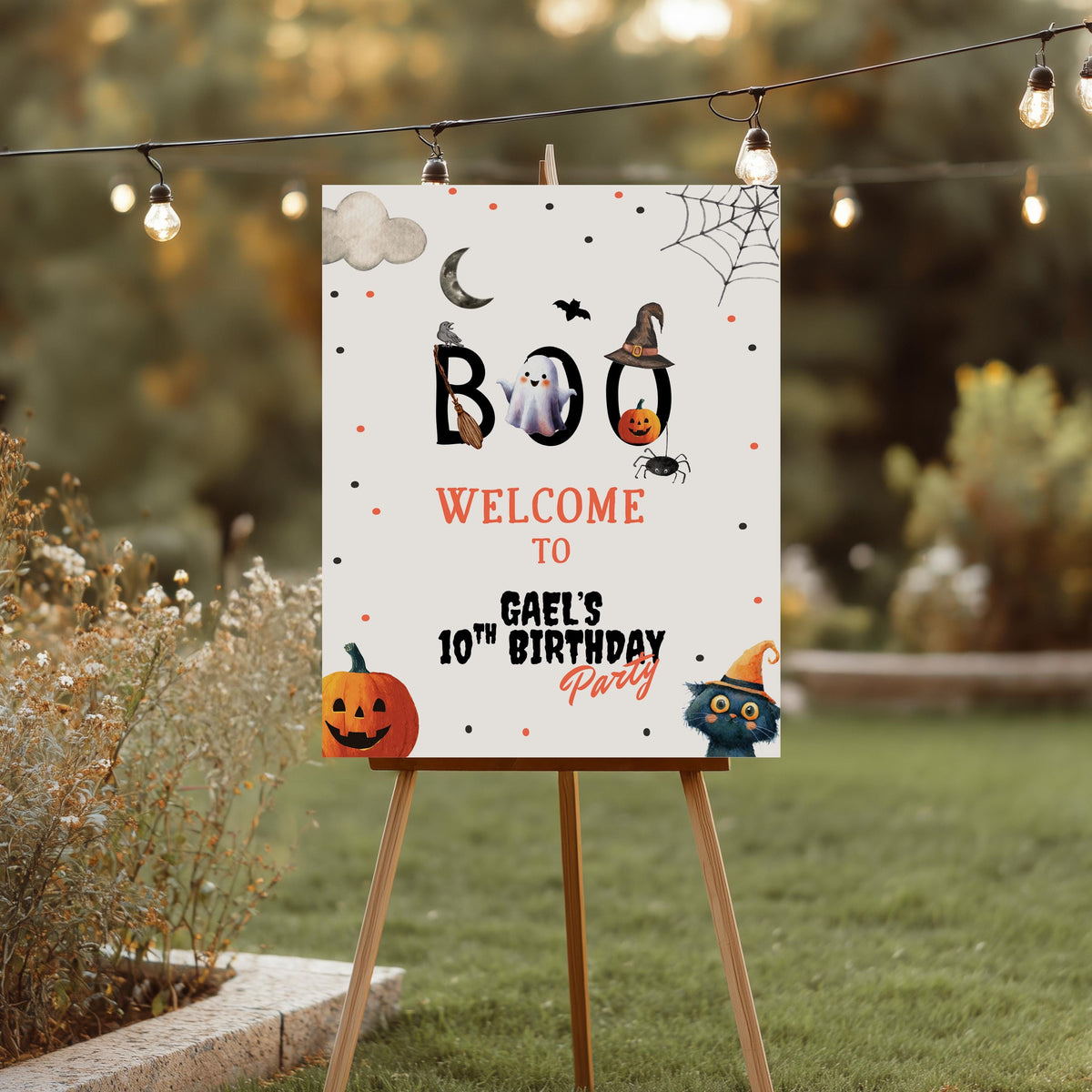 Editable Halloween Birthday Welcome Sign, Boo Halloween Party Welcome Halloween Birthday Costume Party Digital Template Printable