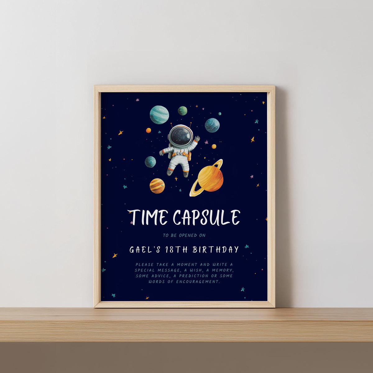 Astronaut First Birthday Time Capsule Sign, First Trip Around the Sun Birthday Time Capsule, Astronaut 1st Birthday Decorations