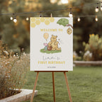 Winnie the Pooh Welcome Sign, Birthday Sign