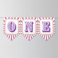 Pink Circus High Chair Banner, Printable Bunting Flag