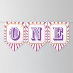 Pink Circus High Chair Banner, Printable Bunting Flag