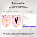 Pink Halloween Banner, Printable Template Download