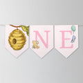 Pink Winnie the Pooh High Chair Banner, Printable Bunting Flag
