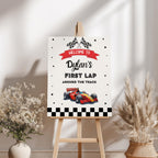 Racing Car Birthday Welcome Sign, Racing Car Birthday sign, Editable Template, Fast Car Theme Party decorations Instant download 5987