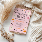 Pink Ghost Halloween Thank You Card: Editable Canva Template (Digital Download) 9162